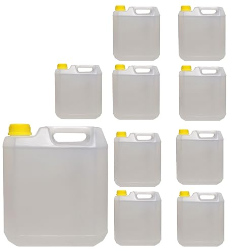 Kunststoffbehälter mit Schraubverschluss, 5 Liter, 10 Stück | Leer