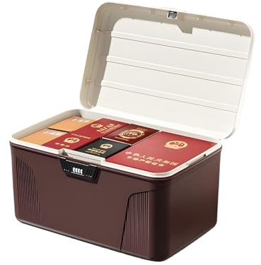 Lockable Medicine Box - Storage Container Bin for Travel and Home Organization | Storage Box with Lock, Portable Organizer for Office Supplies, Files, Tools, 26x22.5x12cm