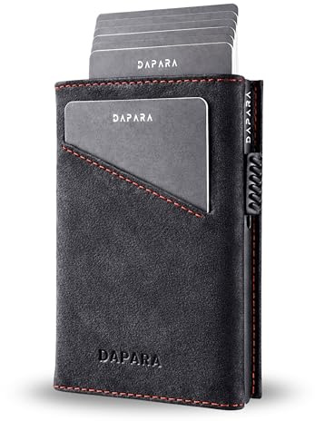 DAPARA Geldbörse Herren | Slim Wallet Herren mit RFID-Schutz | Portmonee Männer | Kartenetui für 13 Karten | Smart Wallet for Men | Karten Geldbeutel | Portemonnaie | Microfiber