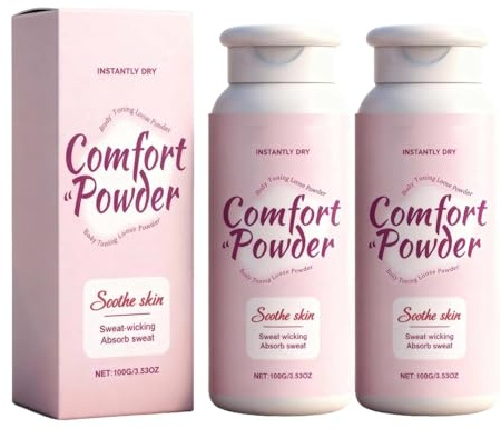 Körperpuder für Frauen, Comfort Deo Puder gegen Schwitzen, Reibungsreduzierend für Oberschenkel und Intimbereich (2)