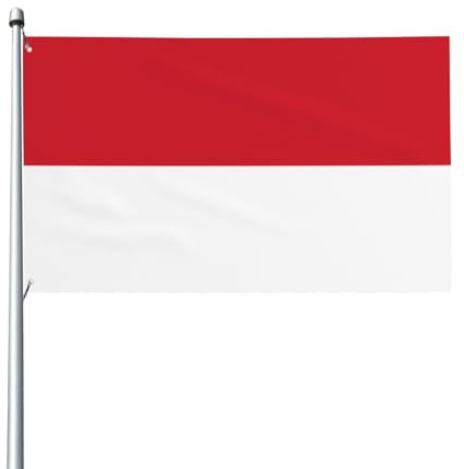 Drapeau de Monaco - Décoration extérieure - 0,9 x 1,5 m - En polyester durable avec œillets en laiton