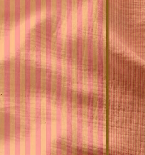 Musselin Doubleface bedruckt Streifen - Krepp Stoff Meterware gestreift - Double Gaze zweiseitig - Kreppstoff Baumwolle Mulltuch *ab 50 cm, Farbe: 031 gelb-rosa