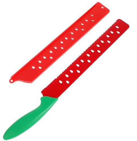 Inoxidable Cortadora de Sandía con Funda de Acero Roja | Cuchillo Sandia, Cortador de Melón y Melon, Cortamelones, Cuchillo Cortar