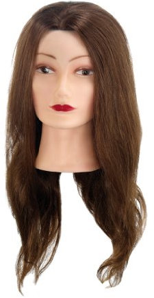 Frisierkopf, 16 Zoll Übungskopf 100% Echthaar Haar Friseur Übungskopf Praxis Schaufensterpuppen Puppenkopf mit Klemme