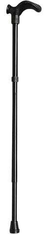 Days Contoured Grip Sticks, Walking Stick with Comfortable Grip for Enhanced Support, Features Central Handle Positioning to Reduce Wrist Strain, Non-Folding, 738-955MM - Left, Black