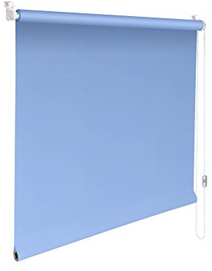 Original Easy-Shadow Mini Klemmfix Rollo Stoffmaß Breite 100 x 200 cm Höhe - HELLBLAU blickdicht lichtdurchlässig Sichtschutz Sichtschutzrollo Kettenzugrollo Seitenzugrollo Mini-Rollo mit Kettenzug - Minirollo Klemmrollo ohne bohren inklusive Klemmträger Easy&Fix - Maßanfertigung