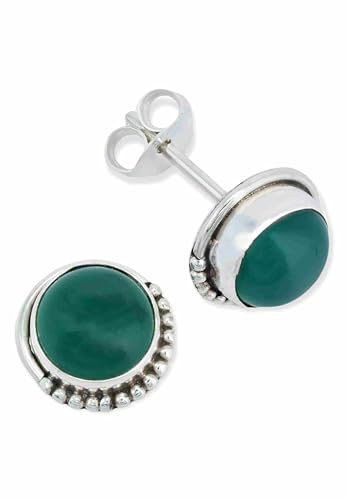 925 Silber Ohrstecker Damen | echtes Silber, verschiedene echte Steine zur Auswahl, handarbeit aus Indien, im Geschenkbeutel
