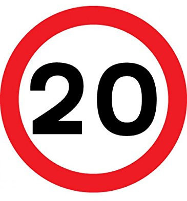 Caledonia Signs Panneau de limitation de vitesse « 20 » 67504N en aluminium, 400 x 400 mm