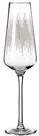 Premier Housewares DECO Champagne Glasses, Gold, 7 x 7 x 25 cm, Set of 4