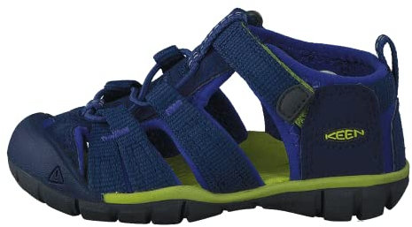 KEEN Seacamp 2 CNX, Sandali, Unisex - Bambini e ragazzi, Blu (Blue Depths/Chartreuse), 27/28 EU