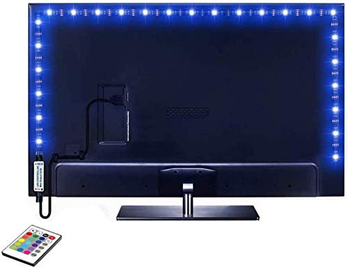 PINSAN Led Strip Lights 6.56ft for 40-60in TV, 16 Color Changing 5050 LEDs Bias Lighting for HDTV,USB LED TV Backlight Kit with Remote