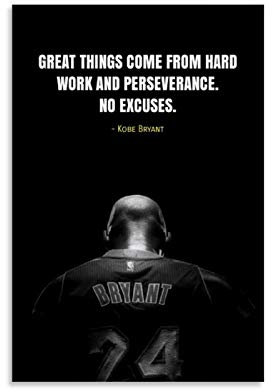 RTYHJ Kobe Bryant Zitat Poster Dekorative Malerei Leinwand Wandkunst Wohnzimmer Poster Schlafzimmer Gemälde 50 x 75 cm