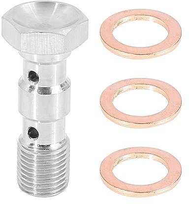 X AUTOHAUX 1 Set M10x1.0 Metric Thread Double Banjo Bolt Brake Fitting Adapter