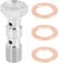 X AUTOHAUX 1 Set M10x1.0 Metric Thread Double Banjo Bolt Brake Fitting Adapter