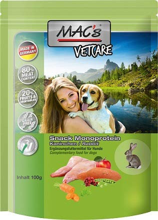 MAC's Dog Vetcare Monoprotein Snack mit Kaninchen 9x100g