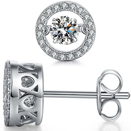jiamiaoi 18 Karat Weißgold plattiert Ohrstecker Silber Damen Ohrringe Silber 925 mit Stein Diamant Ohrringe Stecker 3.5cttw Ohrringe Zirkonia Damen Ohrringe Silber Hängend