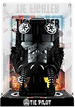 TopBrixx Vitrine für Lego TIE Fighter Pilot Helm 75274, 3MM Acryl Schaukasten für Lego 75274(Nicht Enthalten Lego Modell)