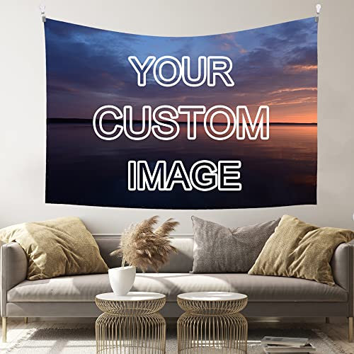 Benutzerdefinierter Wandteppich, individueller Hintergrund, personalisierter Druck, personalisierter Bildtext, individuelle Schlafzimmer-Wanddekoration, Wandteppich, individuelles Bild, 152 x 102 cm