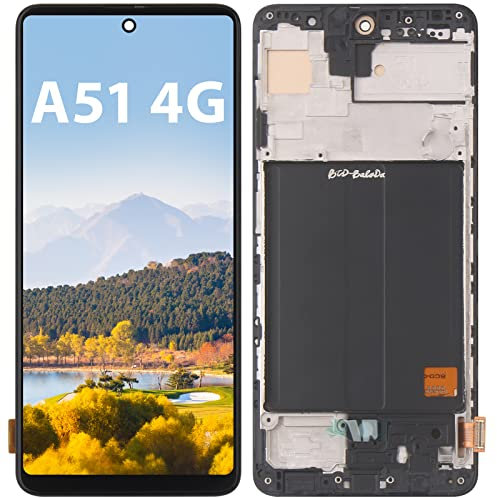 YHX-OU 6.5'' Schwarz + Rahmen TFT Display Für Samsung Galaxy A51 4G SM-A515F LCD Display Touchscreen Ersatz Bildschirm Glas Assembly