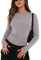 Springcmy Women's Slim Fit Crop Tops Casual Solid Color Crew Neck Long Sleeve Tight T-Shirt Basic Baby Skim Dupe Blouse Tee Tops (A1-Light Gray, M)