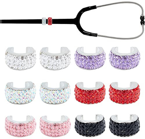 craspire Stethoskop-Dekorationen, 12 Farben, Stethoskop-Anhänger, Kristall-Stethoskop-Anhänger, Bling-Stethoskop-Anhänger, Runder Stethoskop-Anhänger, Für Krankenschwestern, Ärzte, Tierärzte