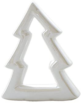 HOMSFOU Kleiner Weihnachtsbaum Tisch Weihnachtsbaum Geschmückt Dekoration Tisch Weihnachtsbaum Christbaumschmuck Weihnachtsbaum Aus Keramik Weihnachtsgeschenke Esstisch Weiß Keramik Figur