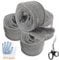 Paille de Fer Laine D'acier 0000 Fil de Nettoyage Wire Wool Ultra-Fin Anti-Rayures Boules Anti-Rongeurs en Laine de Verre(4 Rouleaux)