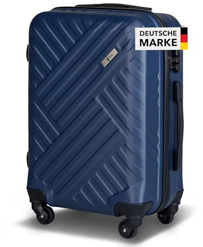 Xonic Design Reisekoffer - ABS Hartschalen Koffer mit 360° Leichtlauf-Rollen - hochwertiger Trolley mit Zahlenschloss in M-L-XL oder Set (Business Nightblue, M)