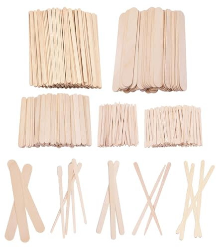 Spatules À Cires,Spatules Épilation En Bois,Bâtons De Cire En Bois,350 Pièces Spatule Bois Pour Cire,Spatule Bois Epilation Bâtons,Spatule Cire Epilation Jetable,Bâtons Applicateurs À Cire,5 Modèles