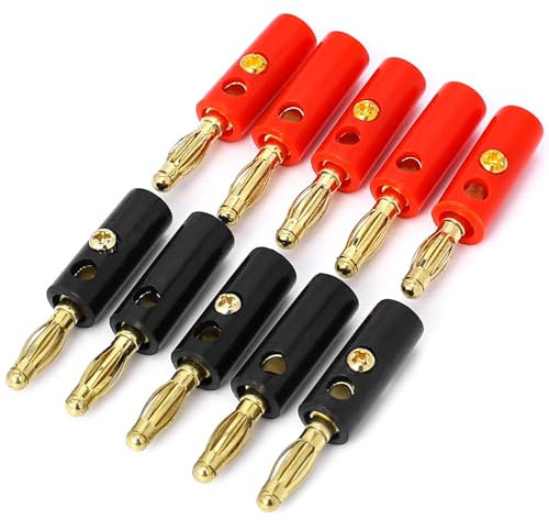 Mozeat Lens 10Pcs 4mm Speaker Banana,Banana Plugs for Speaker Wire Gold Plated Speaker Wire Banana Plugs Connectors