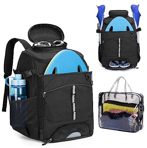 GOBUROS Swim Backpack for Swimmers, Swim Equipment Gear Bag for Men