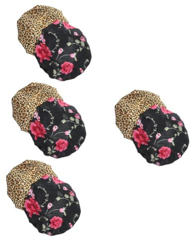 Beaupretty 8pcs Elastic Wide Brim Satin Bonnet for Sleeping Hair Bonnet Bathing Cooking