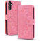 Rosbtib Funda Móvil para Samsung Galaxy S24 Plus Cover de Cuero Premium PU con Cierre Magnético y Función de Soporte Flip Cover Mandala en Relieve Samsung Galaxy S24 Plus - Rosa