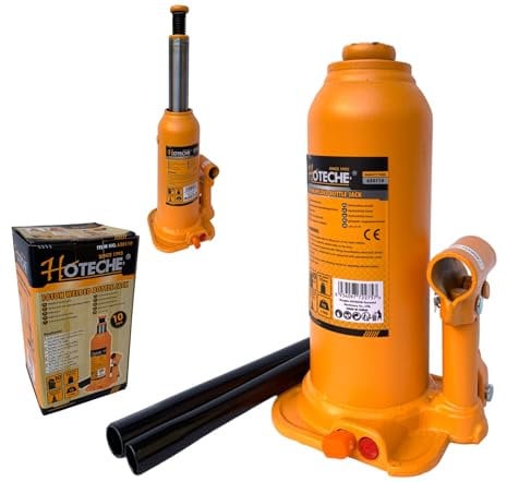 Crick Sollevatore Martinetto idraulico 10 Tonnellate Cric a Bottiglia Crick per Auto per Furgoni, Roulotte Sollevameto Max 10 Ton