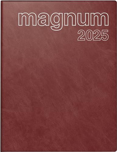 rido/idé Buchkalender Mod. magnum 2025 | 183×240 mm, Kunststoff, weinrot