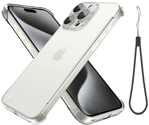 aidvaia Frameless Phone Case Compatible with iPhone 15 Pro Clear Minimalist Case, Clear Frameless Design, Lens Protects Shockproof Case