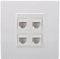 Ethernet Wall Plate 4 Port, Cat 6 Ethernet Wall Outlet Female to Female, Network Wall Plate Panel Compatible with CAT5 CAT5E CAT6A Keystone Inline Coupler Wallplate Devices