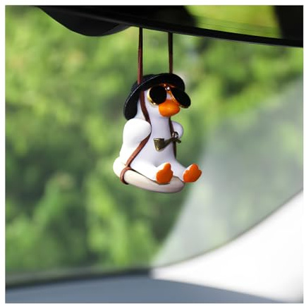 JNNJ Auto Rückspiegel Anhänger Schaukel, Schwingende Ente Auto Hängend Ornament Schaukel Ente Auto Rückspiegel, Hängendes Ornament Zum Innenrückspiegel Charms, Swinging Duck Innenraum(Pfeife)