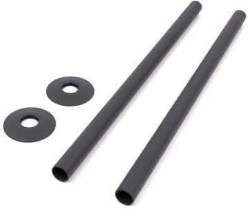 VANCOCO 2Pcs 300mm×15mm Radiator Pipe Sleeves, Anthracite Radiator Collars Cover Pair Radiator Pipe Covers