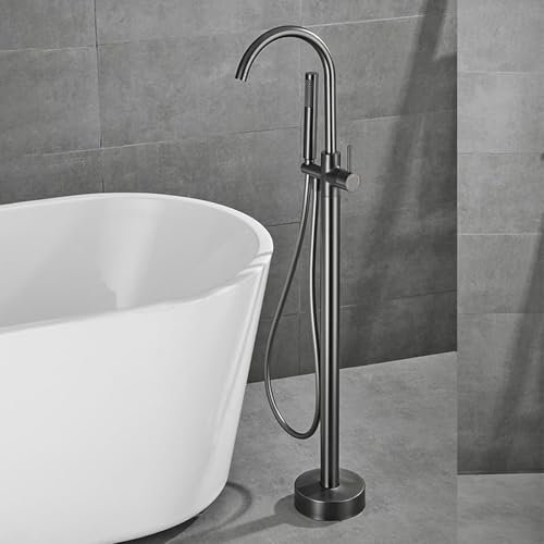 UNFRASLOP Grau,A, Badewannenarmatur Armatur Für Freistehende Badewanne Einhebelmischer Dusche Mischbatterie Armatur Dusche Set 360° Schwenkbar