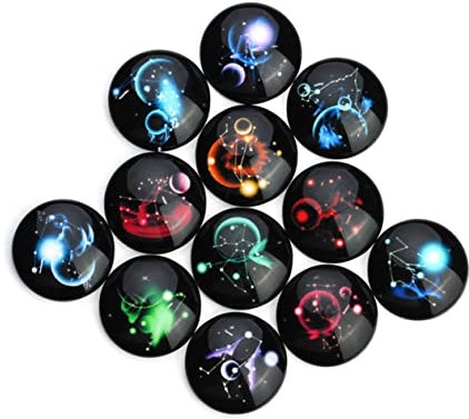 PHENOFICE 20stücke Glas-cabochons Mit Sternenmotiv Glas-druckknöpfe Kuppel-cabochons Schmuckzubehör Diy-zubehör Gemischte Farben