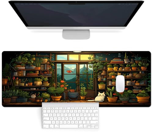 Mouse Mat - 80x30CM Large Mouse Pad - Non-Slip Desk Mat for Desk Computer Keyboard Mousepad with Soft Smooth Surface for Office & Home(Cat)