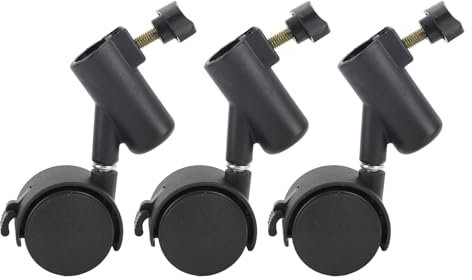 Professional Swivel Caster Wheels, 3 Packs 16mm Photography C Stand 360° Rolling Wheels Light Stand Tripod Magic Leg Wheel with Brake, for Studio Video Shooting