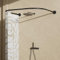 Womamny Duschstange U Form, 70-95 cm Duschvorhangstange Schwarz, Verstellbare Duschstange Ohne Bohren, Metall Eckduschstange Duschvorhang Halterung