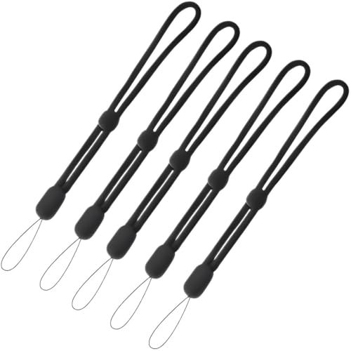 XENQITO 5 Pièces Appareil Photo Ajustable Dragonne Poignet, Lanyard Dragonne Poignet, Dragonne Universelle pour Appareil Photo, Cordons Noirs Pour Téléphone Portable pour Téléphone, Smartphone, Caméra