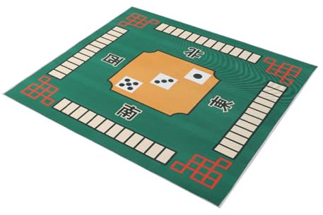 ibasenice Mahjong Tischmatte Grün aus Polyester mit Druckmuster