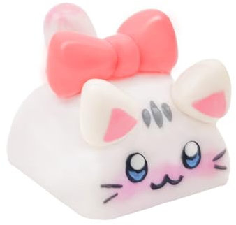 Rturbraz Handmade Cartoon Cat Keycap,Custom 3D Artisan Keycap,Cute Clay ESC Key Caps Personalized Replacement Key Caps for Cherry MX Mechanical Gaming Keyboard (Bow Tie Cat)