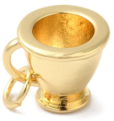 Clotiry 10Pcs Cute Small Tea Cup Dangle Charms Delicate Brass Coffee Drink Cup Charms for Jewellery Making Necklace Pendants