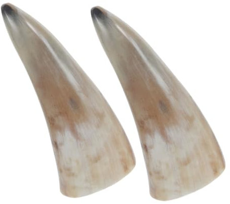 SOLUSTRE 2 Stück Wikinger Trinkbecher Aus Echtem Ochsenhorn Handgefertigter Hornkrug Für Bier Wein Kaffee Dekorativer Vintage Hornbecher Mit Ergonomischem Griff