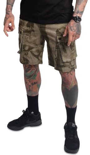 Yakuza Herren Crashed Skull Cargo Shorts